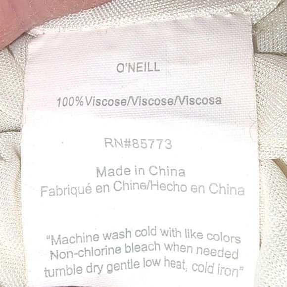 Anna Sui X O'Neill Gray & Yellow Sleeveless Love Birds Beach Dress Size M - Picture 10 of 10